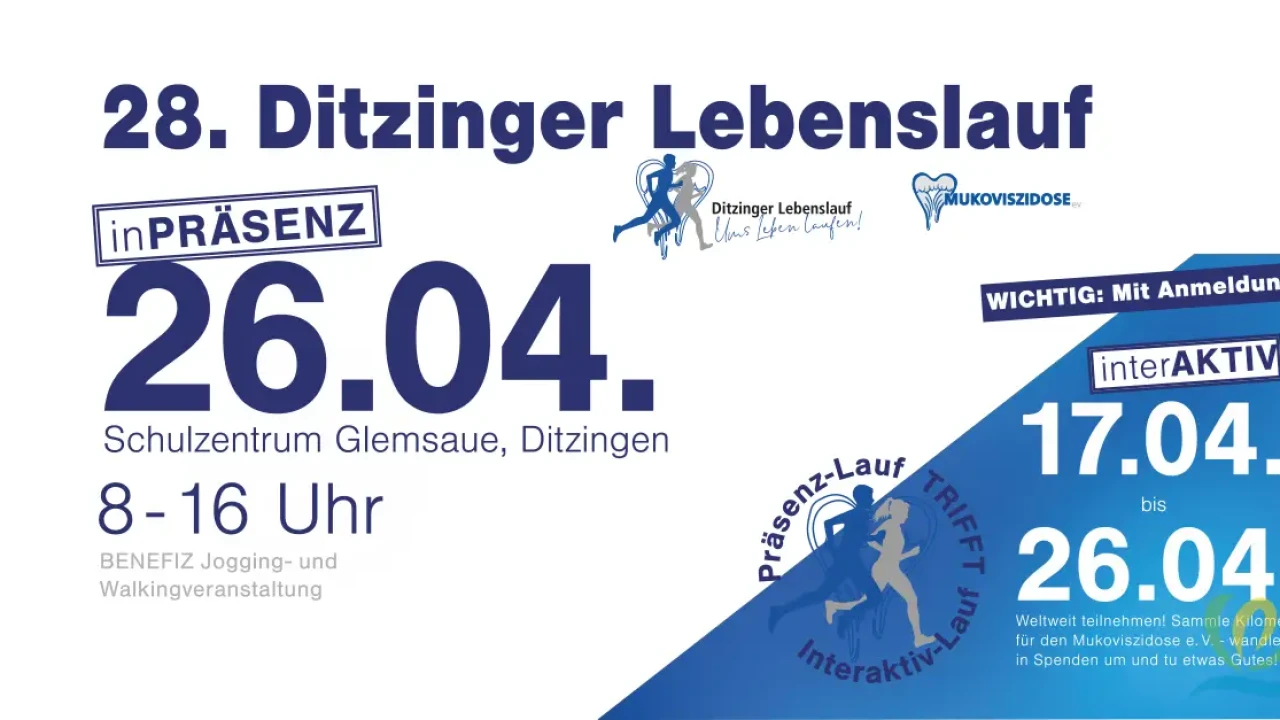 Laufschuhe schnüren für den guten Zweck: Wir sind beim 28. Ditzinger Lebenslauf dabei!